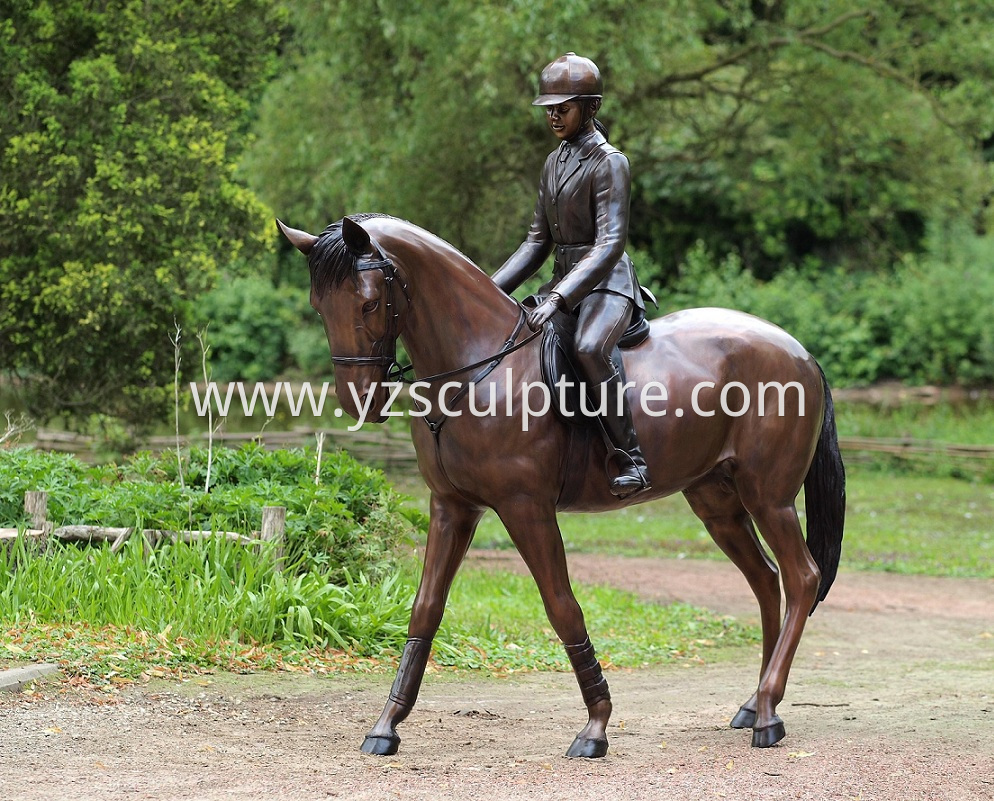 Bronze Lady Riding Horse Statue for Garden Decoration